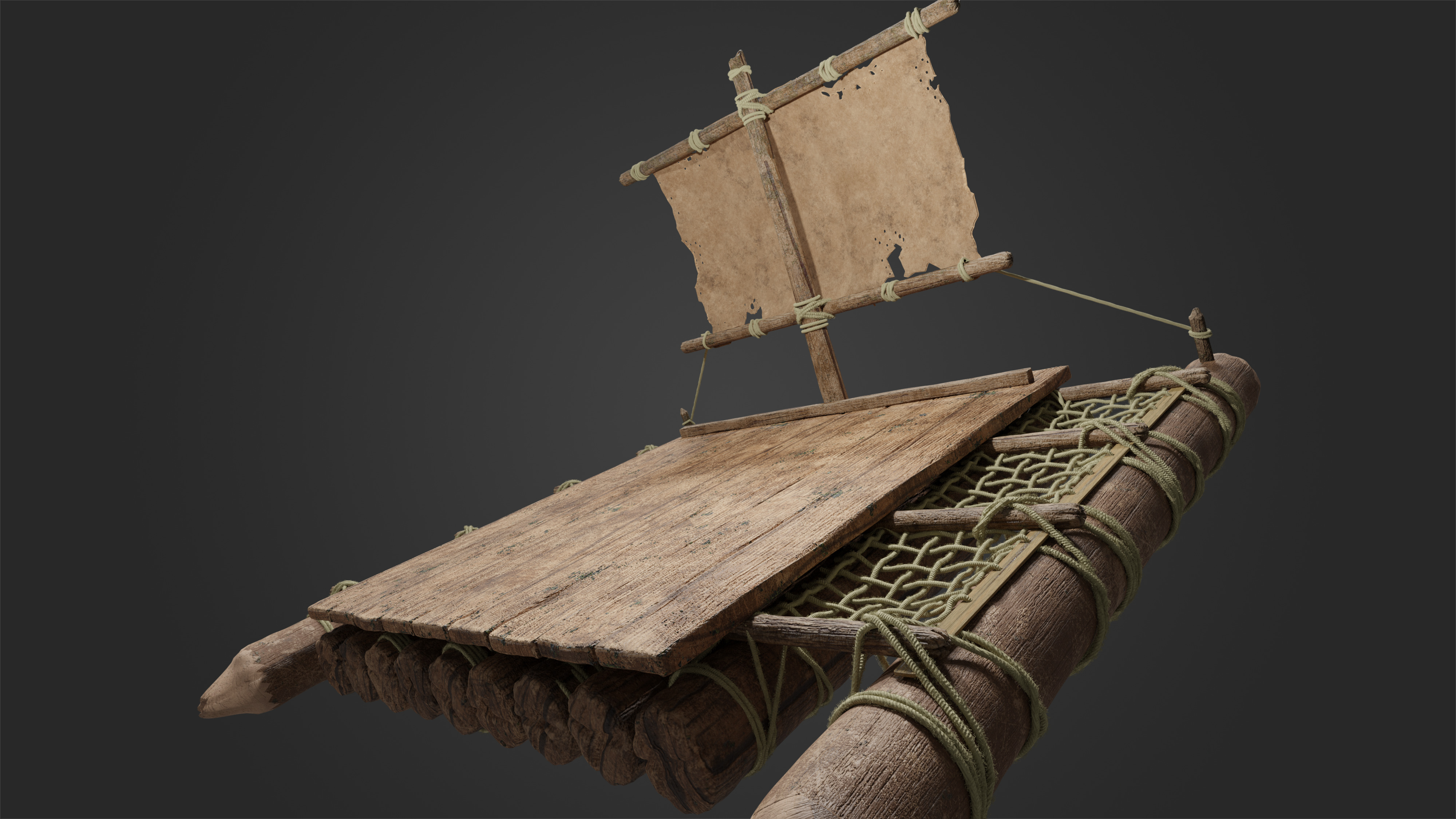 Wooden Raft   3D model_1