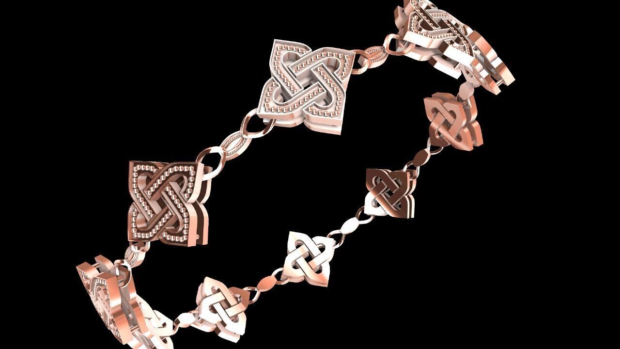 celtic knot bangle milgrain  3D print model_3