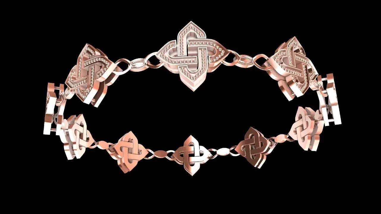 celtic knot bangle milgrain  3D print model_0