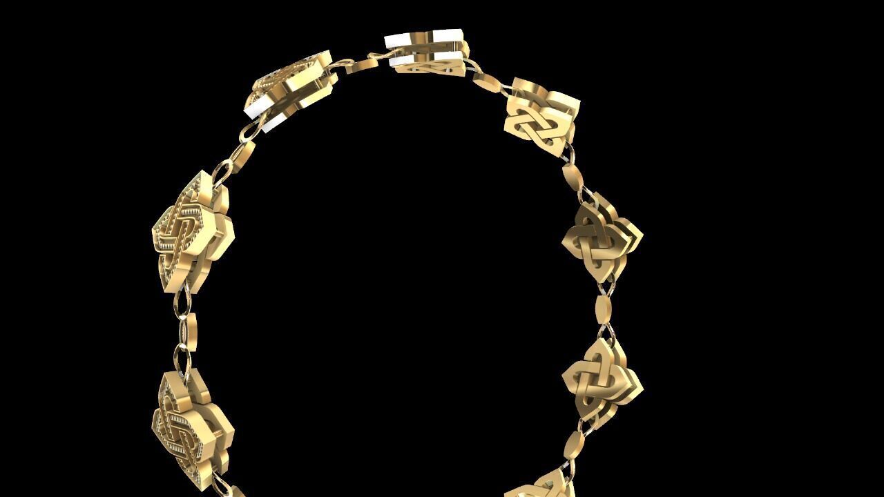 celtic knot bangle milgrain  3D print model_4