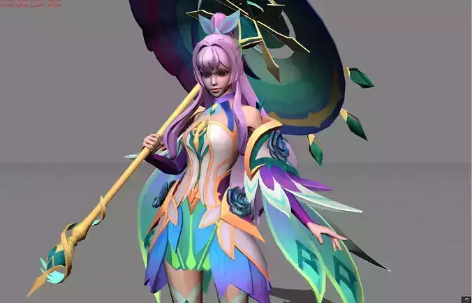 Kagura Jade Blossom Low-poly 3D model
