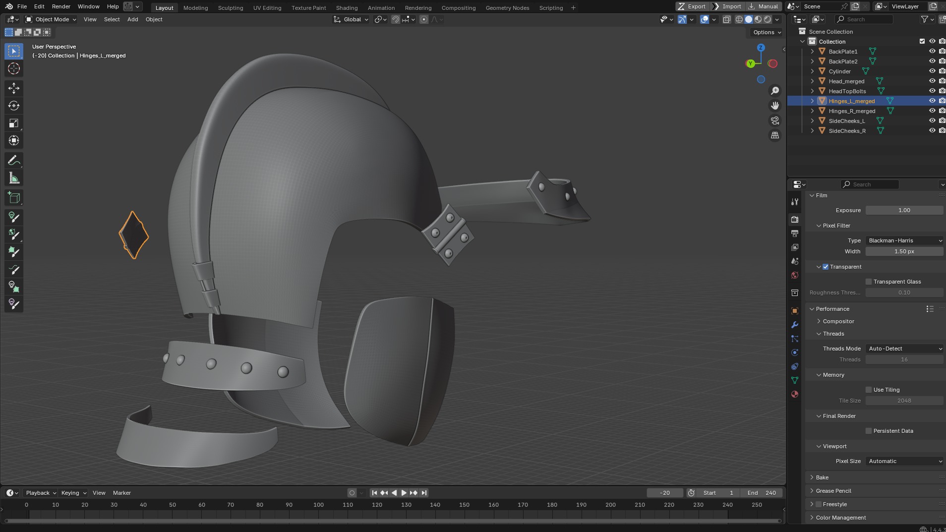 Berserk Casca Full Armor Swortd and Scabbard for Cosplay 3D Model Collection_33