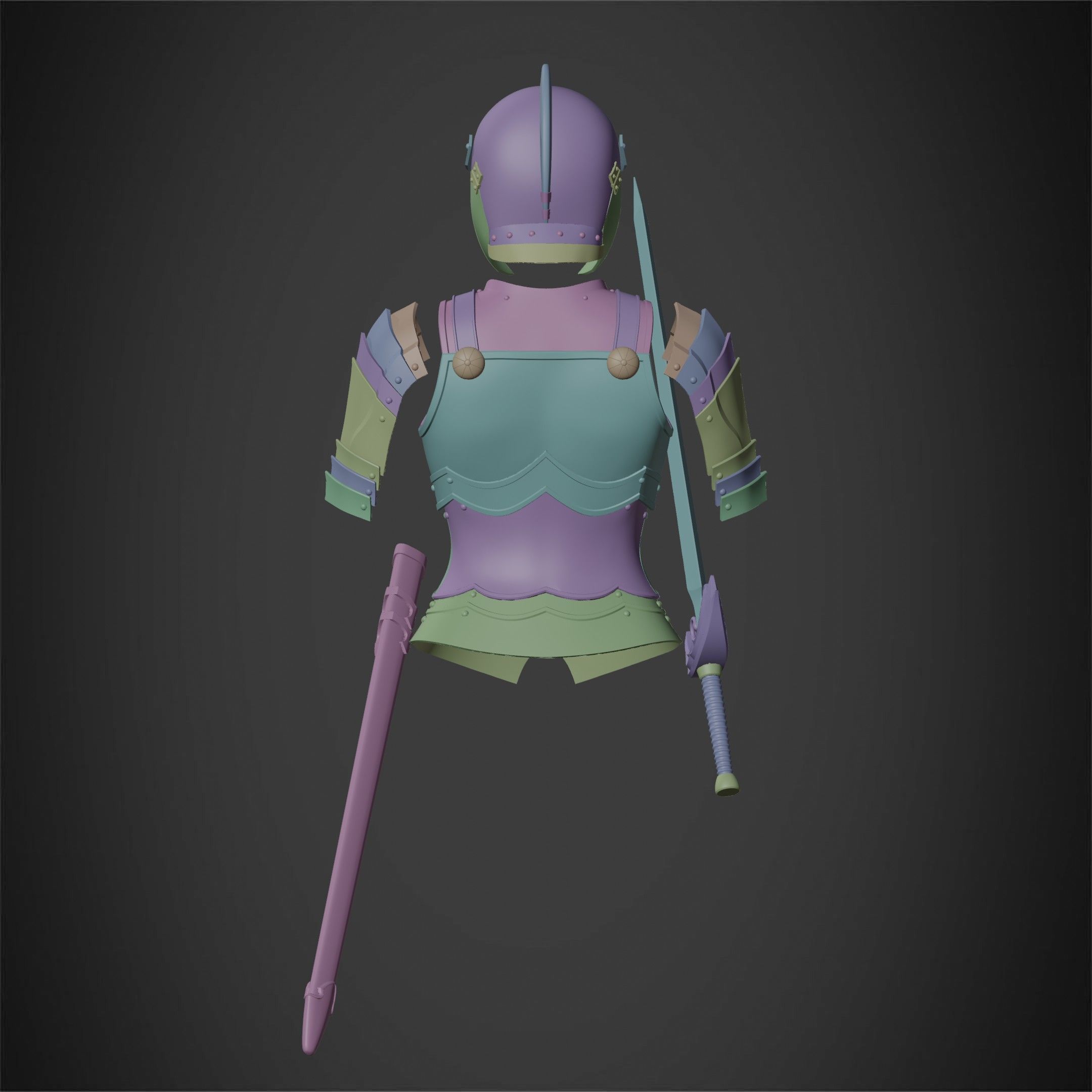 Berserk Casca Full Armor Swortd and Scabbard for Cosplay 3D Model Collection_25