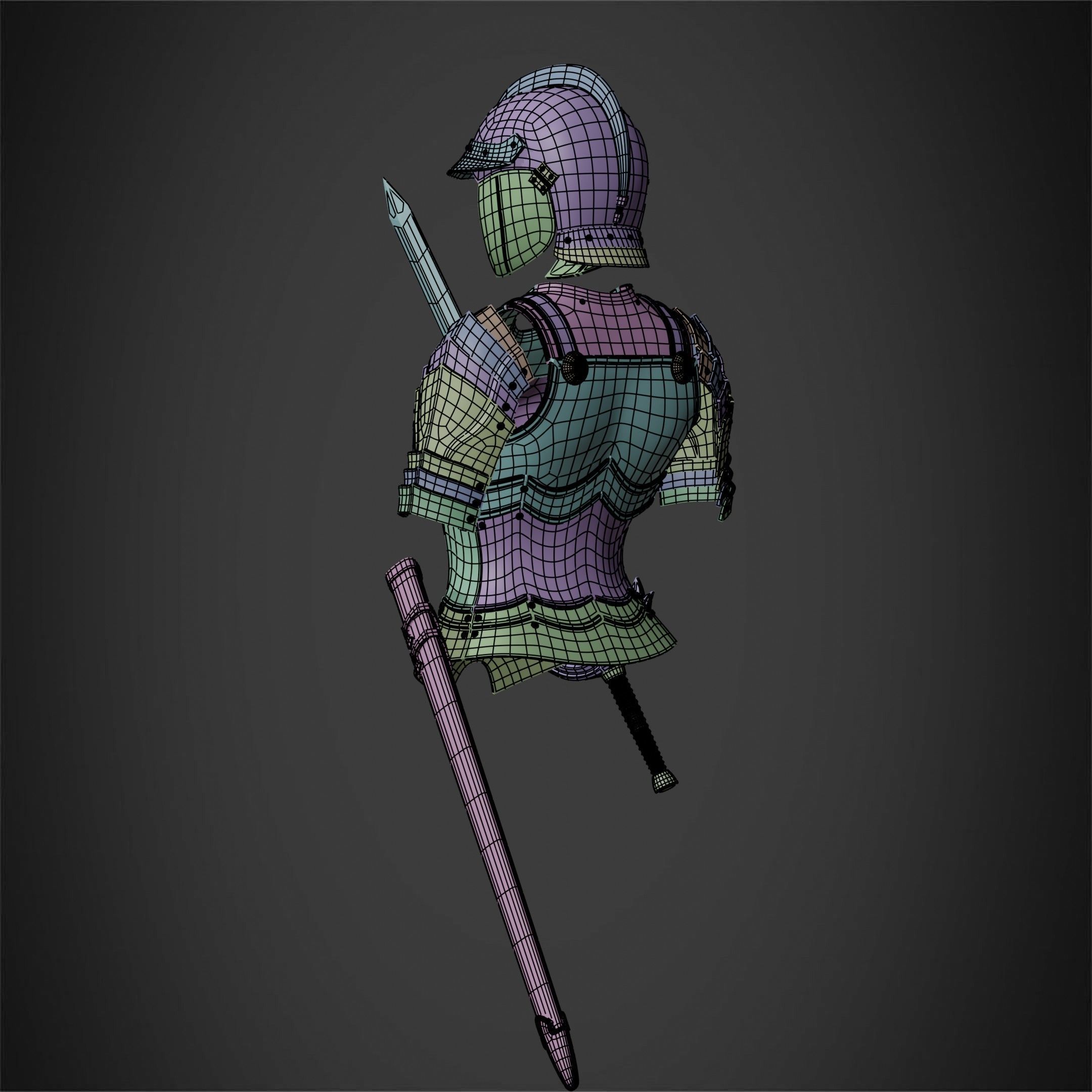 Berserk Casca Full Armor Swortd and Scabbard for Cosplay 3D Model Collection_24