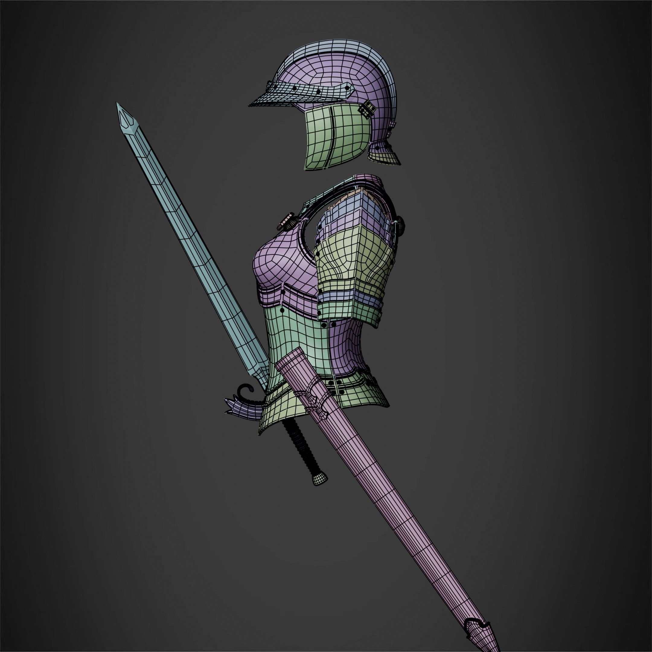Berserk Casca Full Armor Swortd and Scabbard for Cosplay 3D Model Collection_22