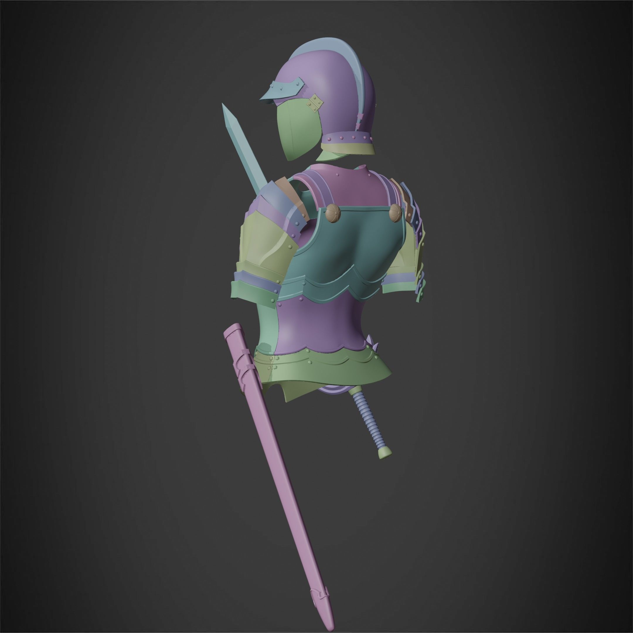 Berserk Casca Full Armor Swortd and Scabbard for Cosplay 3D Model Collection_23