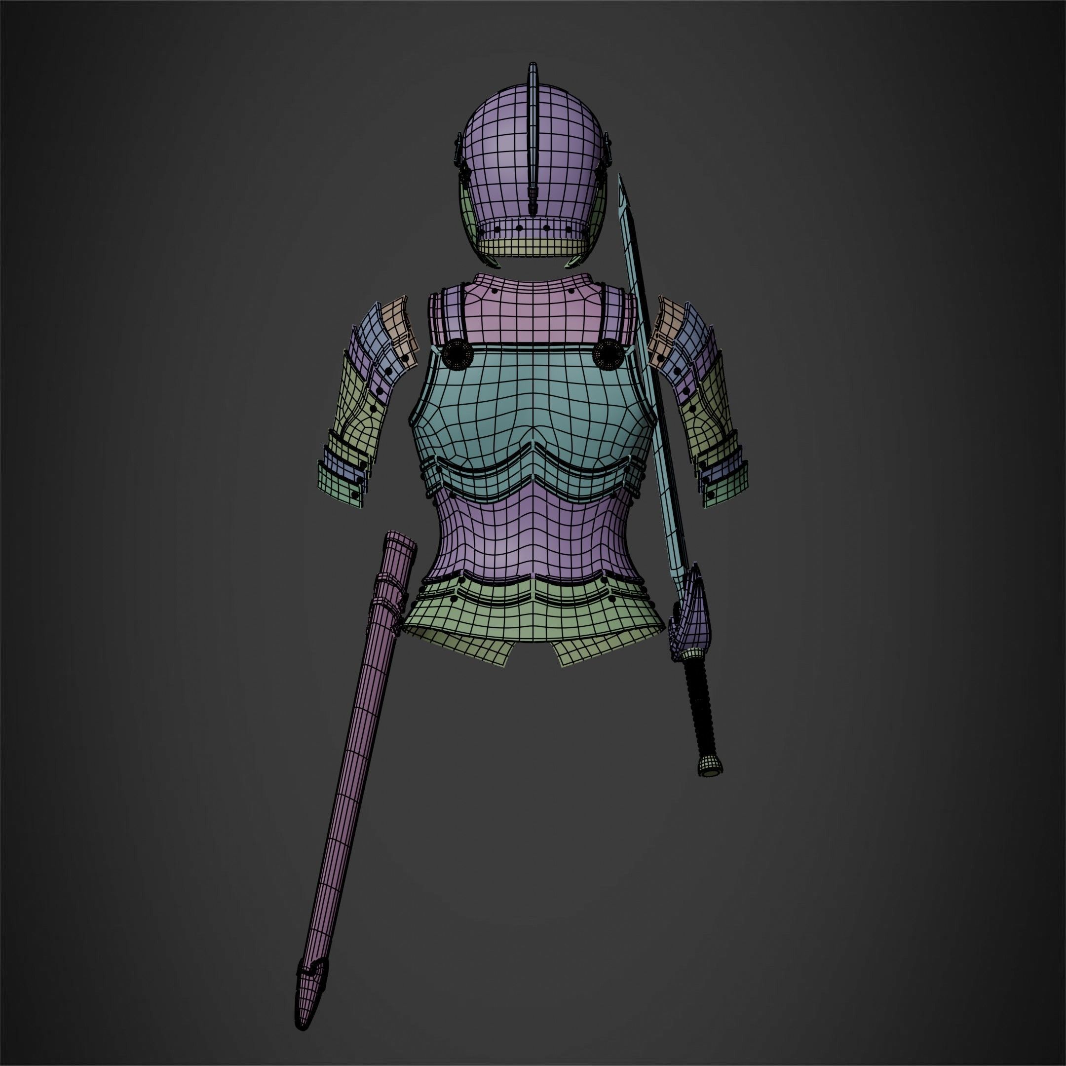 Berserk Casca Full Armor Swortd and Scabbard for Cosplay 3D Model Collection_26