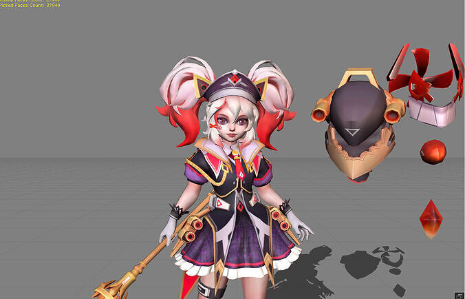 Lylia Magitech Arsenal Low-poly 3D model