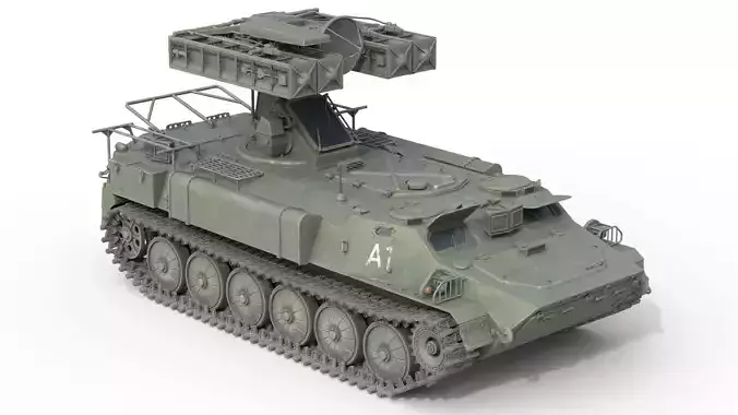 9K35 Strela 10 Vehicle Mounted SAM Low-poly 3D model
