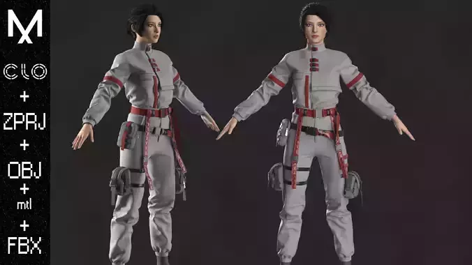 New Outfit Female Marvelous designer Clo3d OBJ mtl FBX ZPRJ