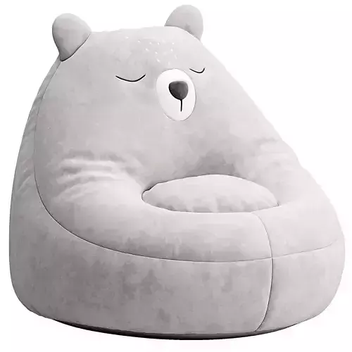 Vertbaudet Fluffy Teddy Children Chair Light Grey One Size