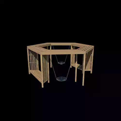 Pergola with benche 3D model