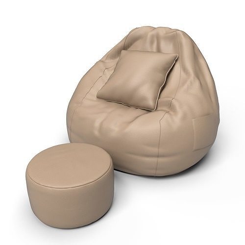 Bean Bag Sofa with footrest 3D model