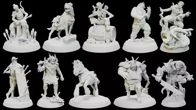 war Troll warrior forest part1 3D Model Collection
