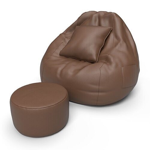 Bean Bag Sofa with footrest 3D model