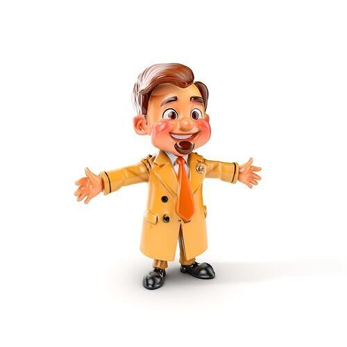 Detective Sam Animated D Character Model  Rigged and Animated Low-poly 3D model
