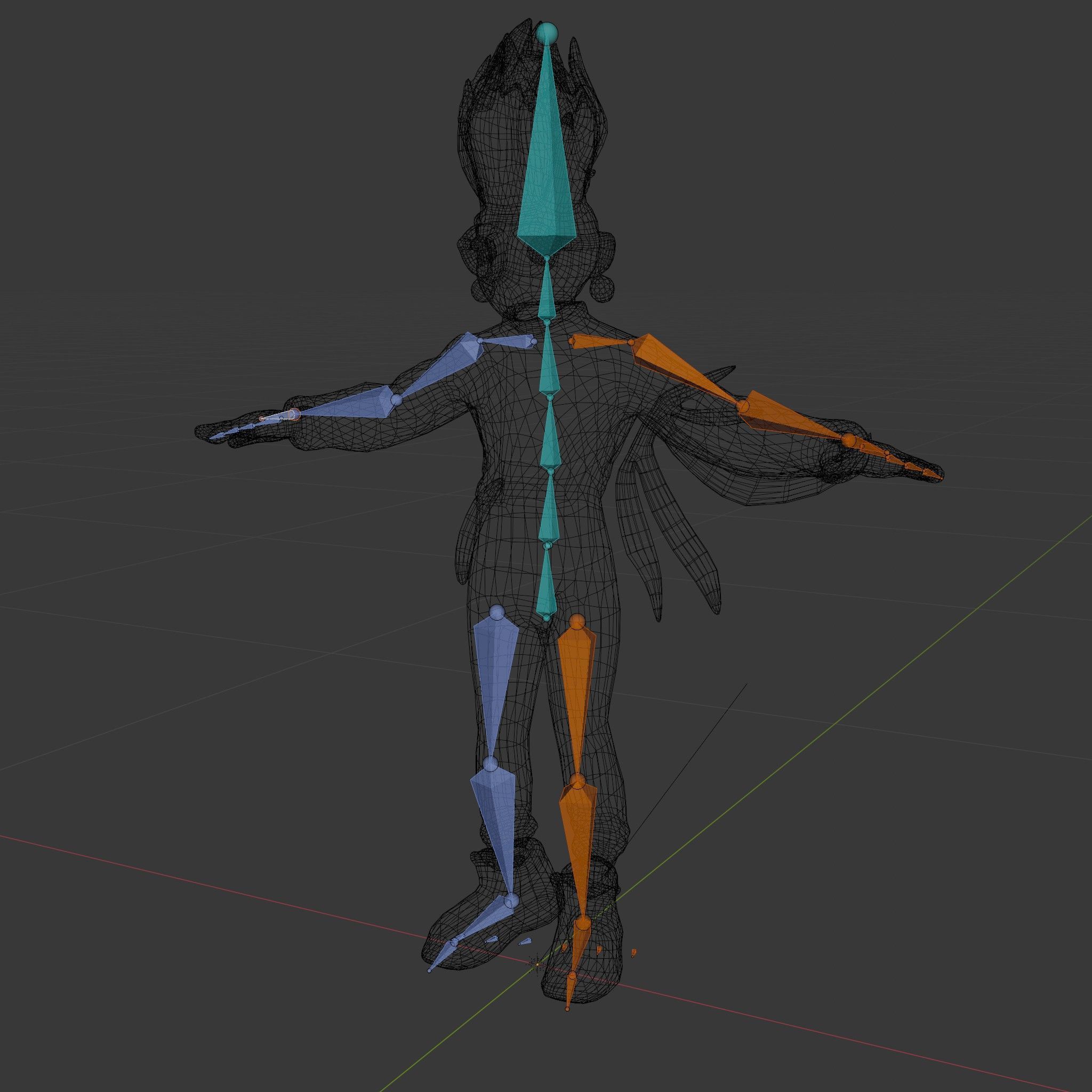 Colorful Mohawk Punk Rocker Character Rigged and Animated Low-poly 3D model_5