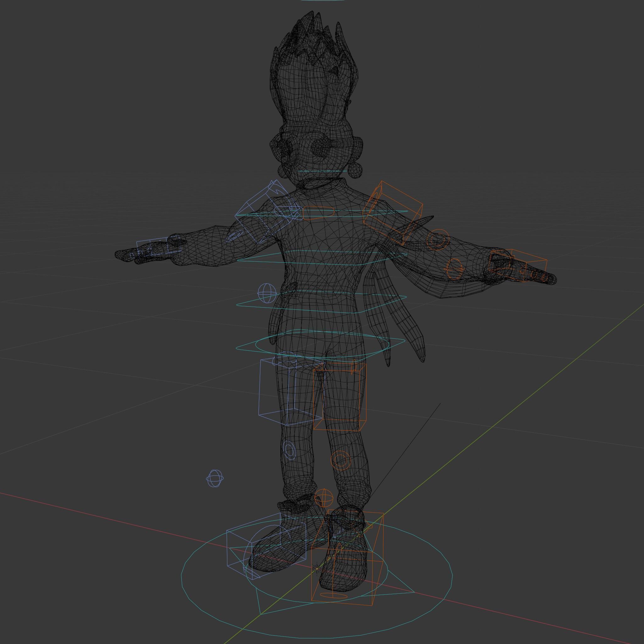 Colorful Mohawk Punk Rocker Character Rigged and Animated Low-poly 3D model_6