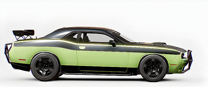 Aggressive Custom Muscle Car 3D Model  Low-poly 3D model