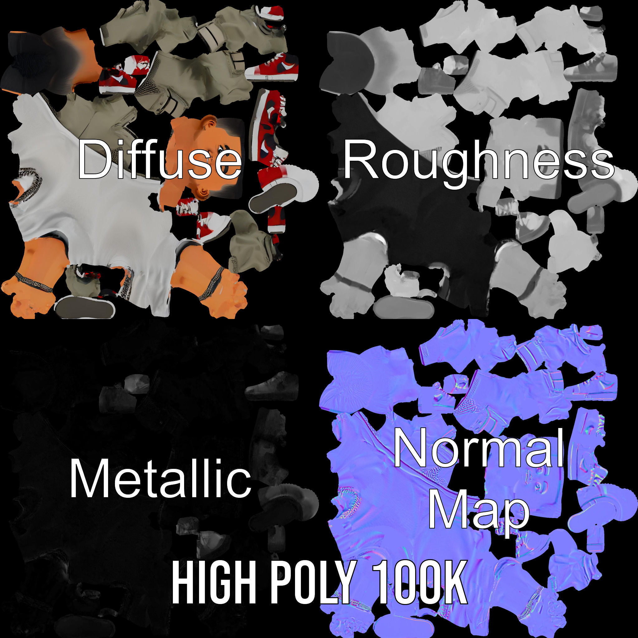 Stylish Teen Character with Casual Wear  Rigged and Animated Low-poly 3D model_3