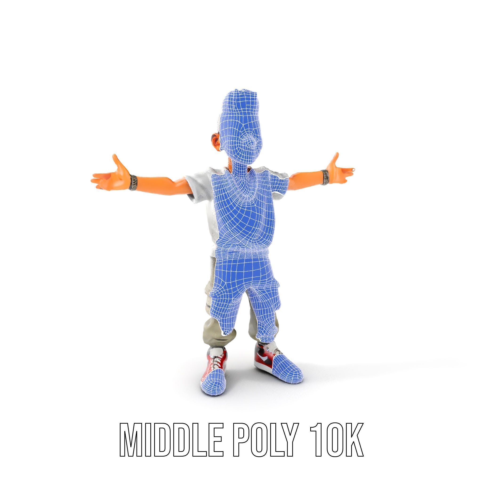 Stylish Teen Character with Casual Wear  Rigged and Animated Low-poly 3D model_26