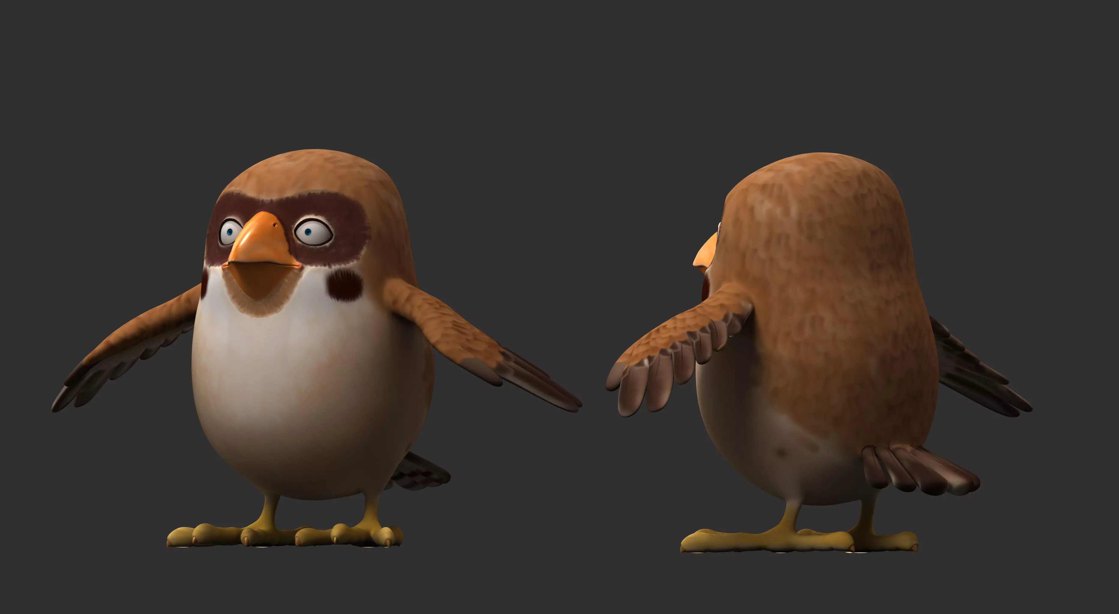 cartoon owl bird 3D model_0