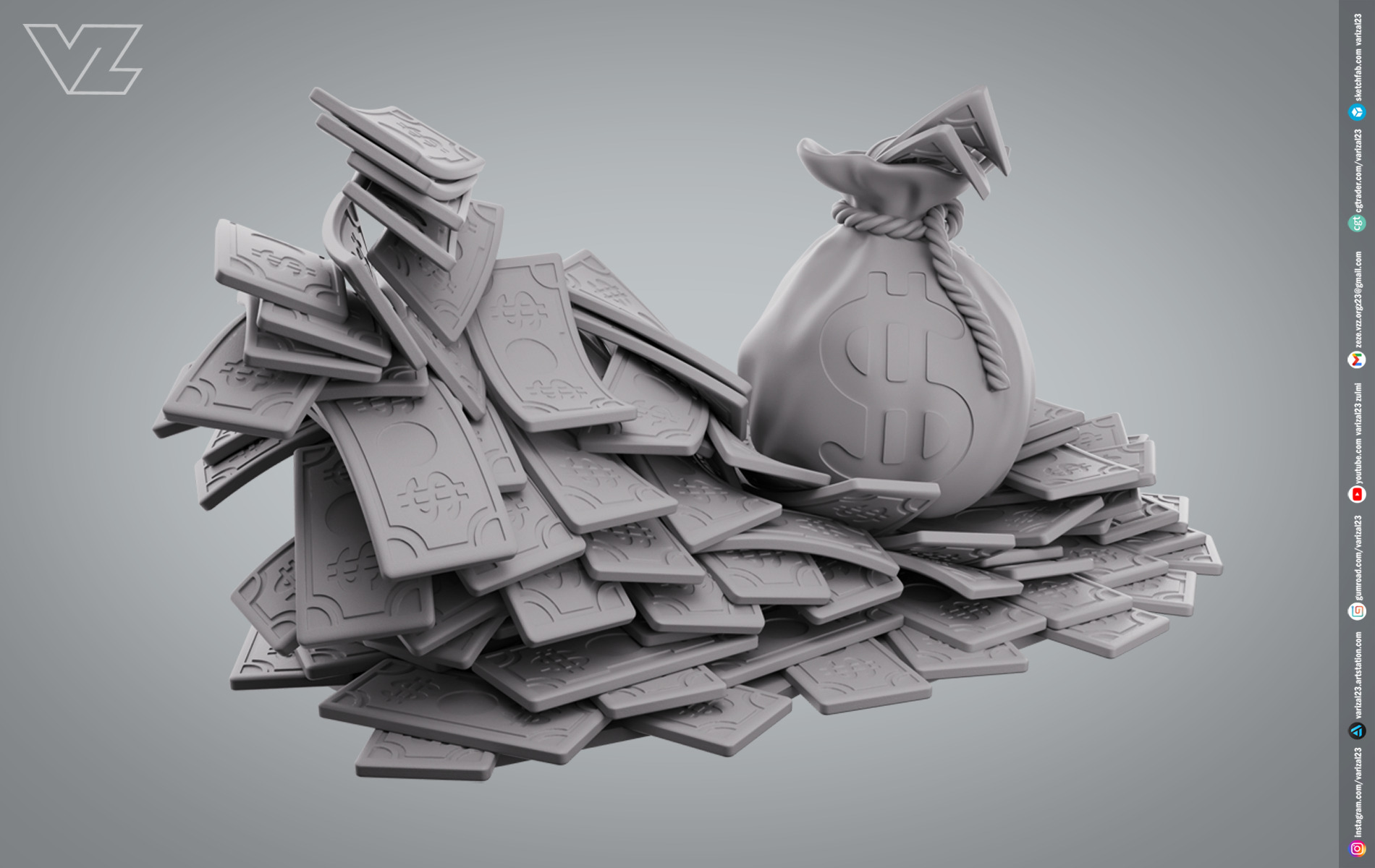 Mr Krabs Pile Of Money - SpongeBob SquarePants 3D print model_6