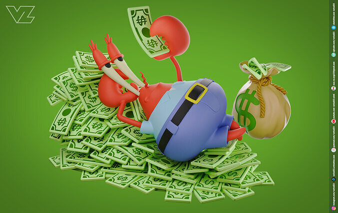 Mr Krabs Pile Of Money - SpongeBob SquarePants 3D print model