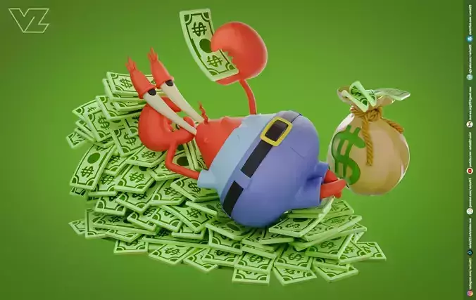 Mr Krabs Pile Of Money - SpongeBob SquarePants 3D print model