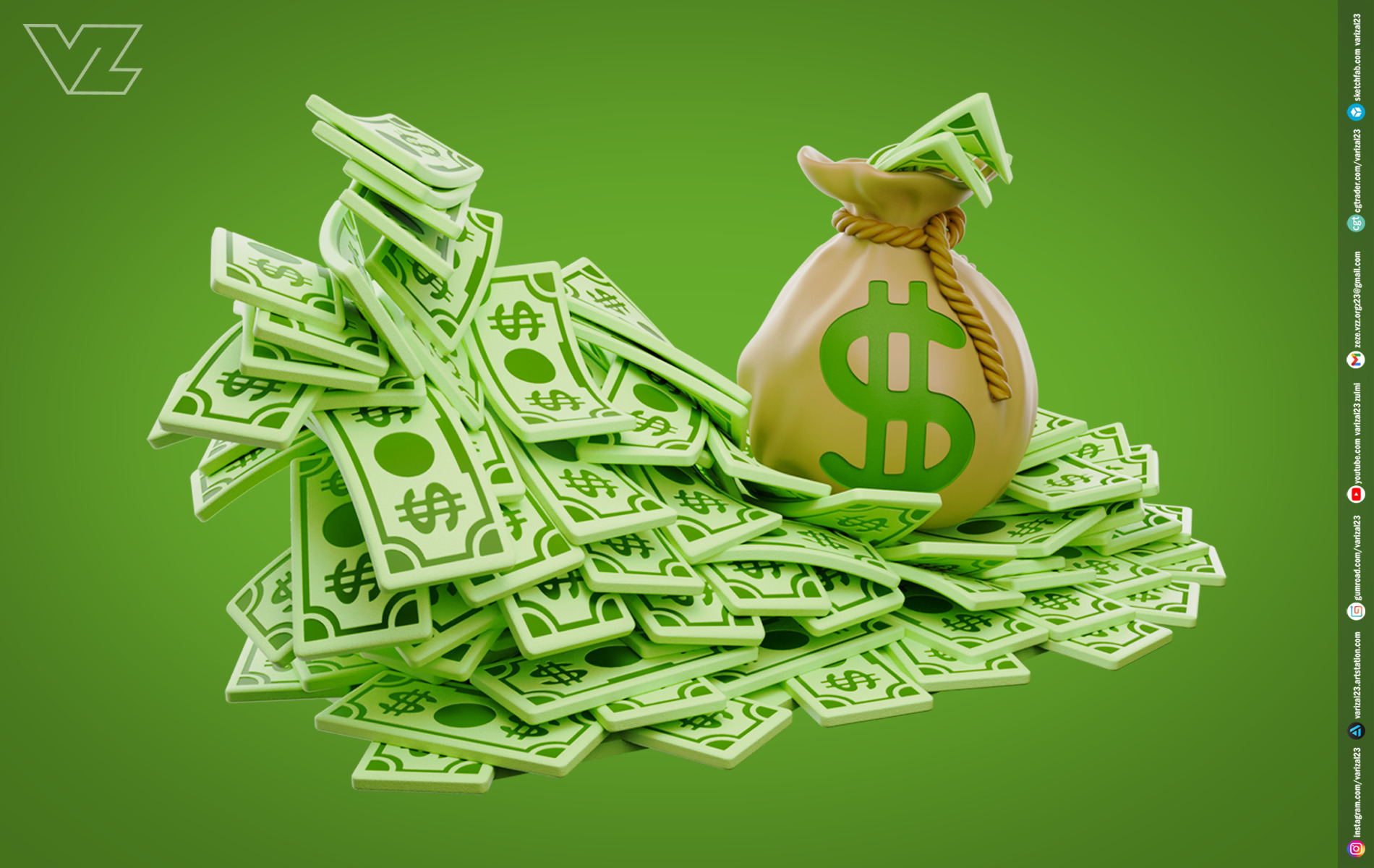 Mr Krabs Pile Of Money - SpongeBob SquarePants 3D print model_3