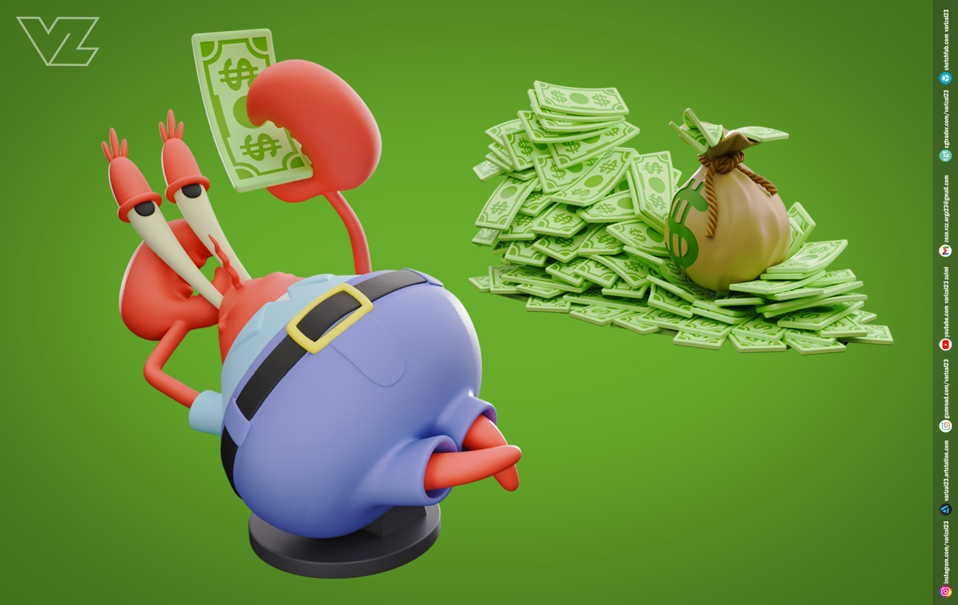 Mr Krabs Pile Of Money - SpongeBob SquarePants 3D print model_2