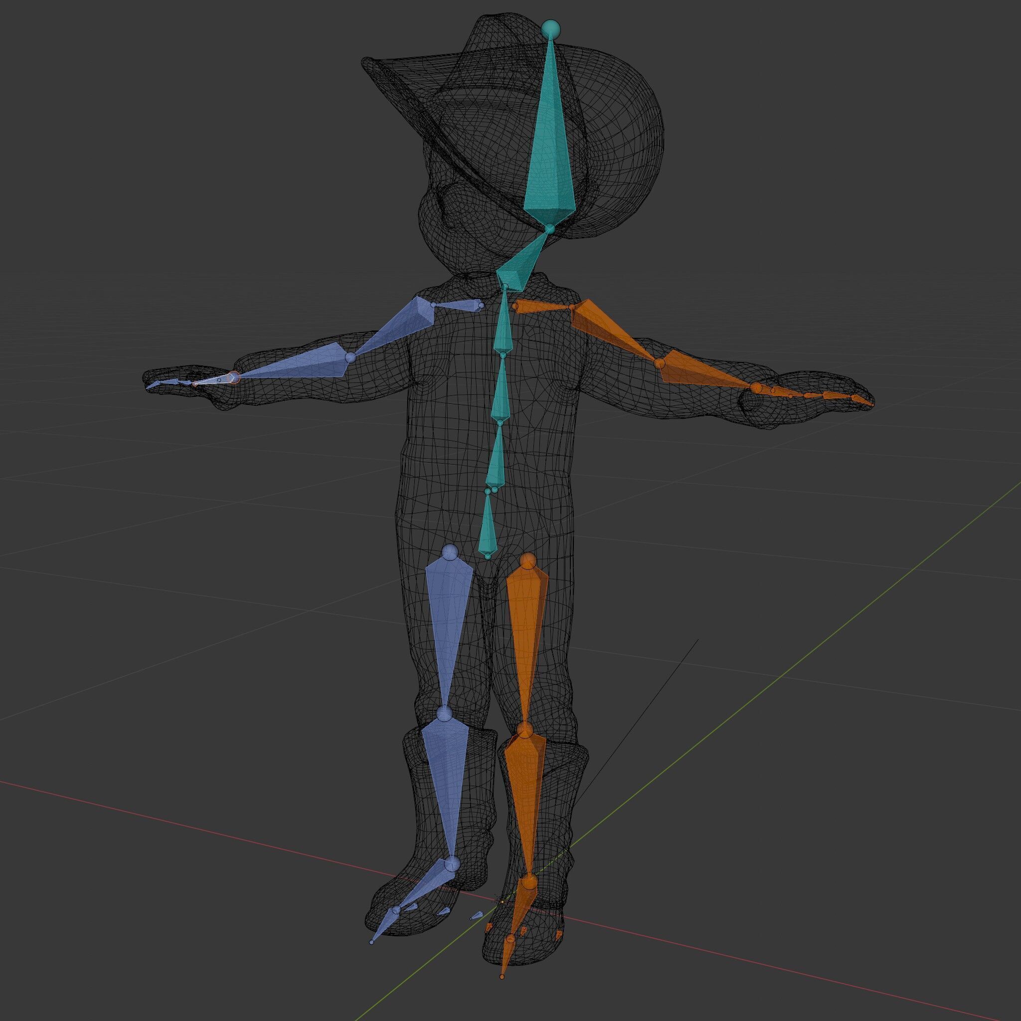 Cowboy Character Rigged and Animated D Model Low-poly 3D model_5