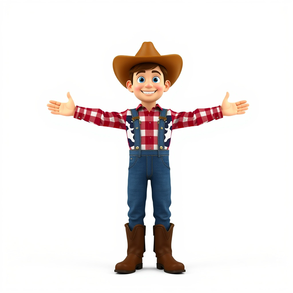 Cowboy Character Rigged and Animated D Model Low-poly 3D model_2