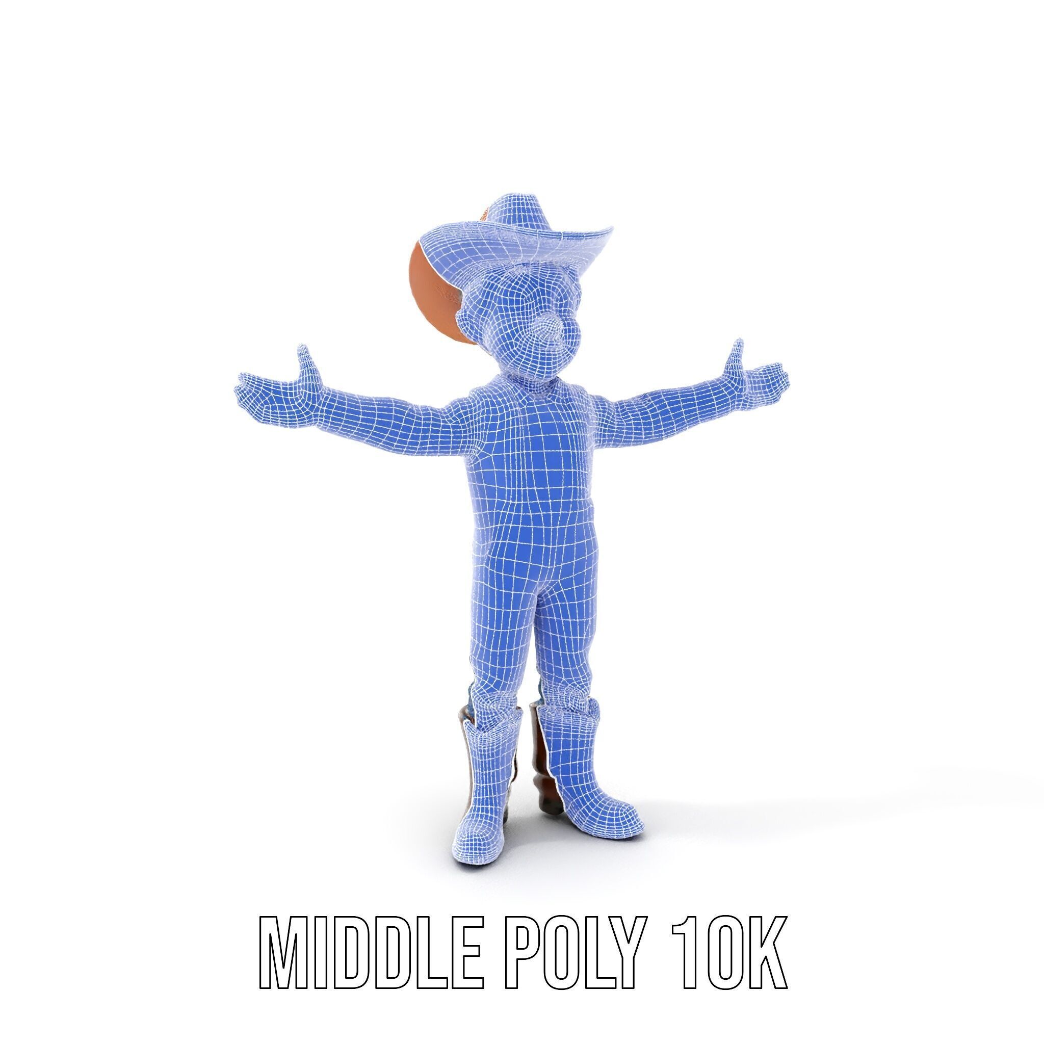 Cowboy Character Rigged and Animated D Model Low-poly 3D model_34