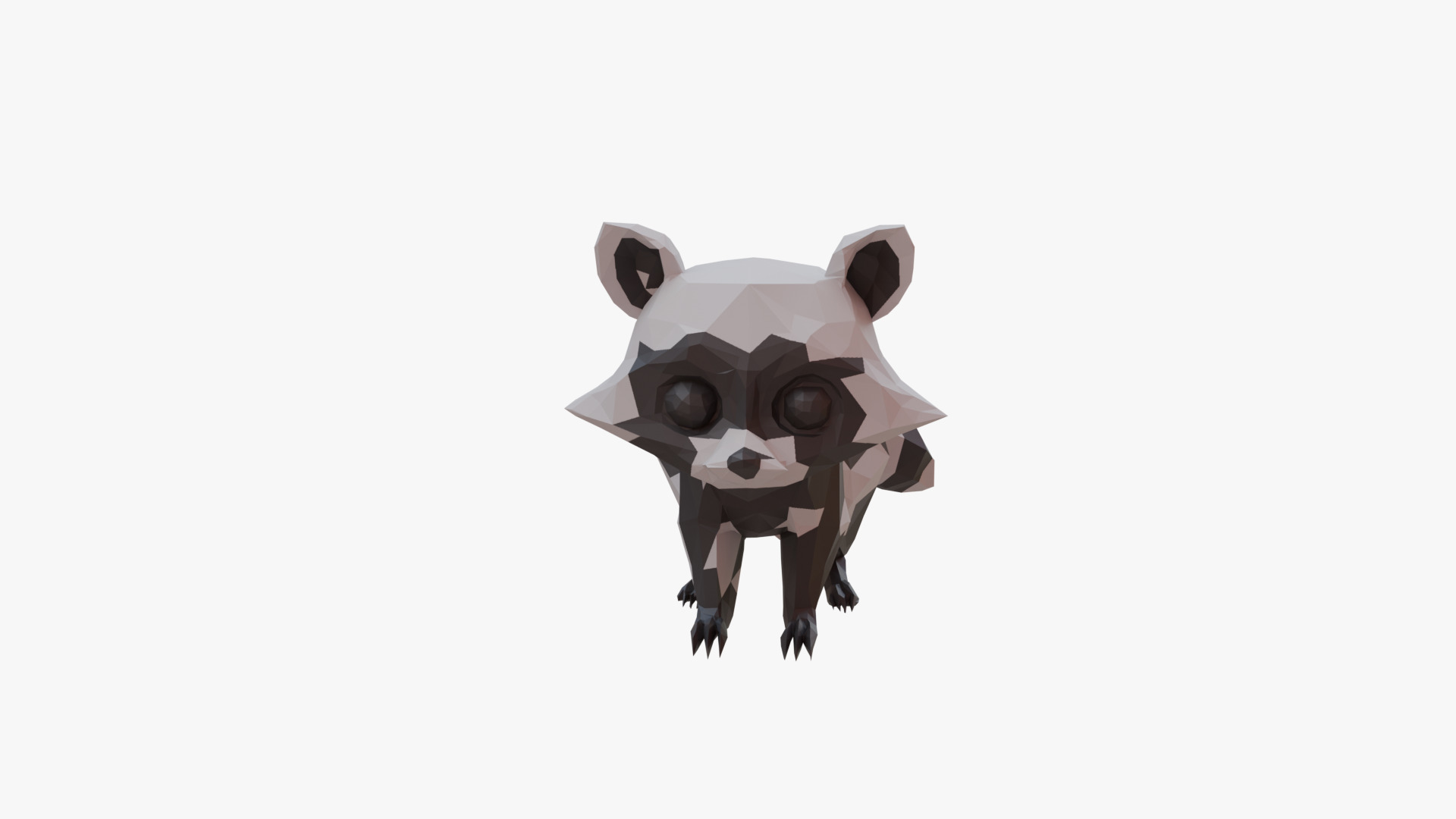 Raccoon low poly Low-poly 3D model_2