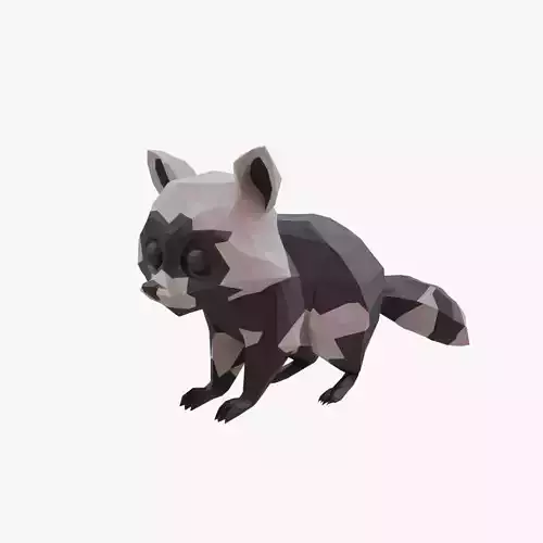 Raccoon low poly Low-poly 3D model