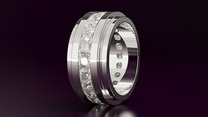 channel set cushion square eternity band N12 54EU size 3D print model