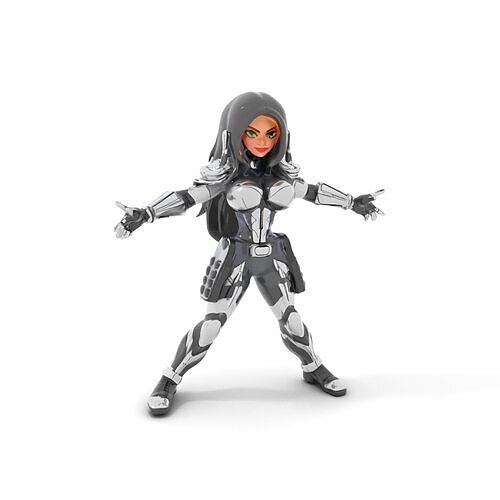 Futuristic Warrior Female Rigged and Animated D Character Model Low-poly 3D model