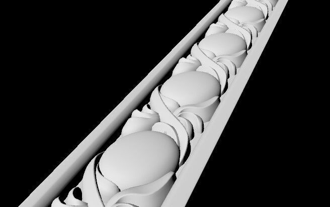 Central decor ornament for furniture 3D model_4