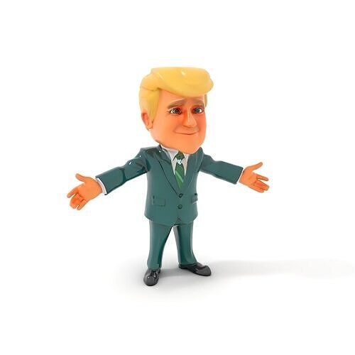 Stylish Businessman Character Rigged and Animated Low-poly 3D model