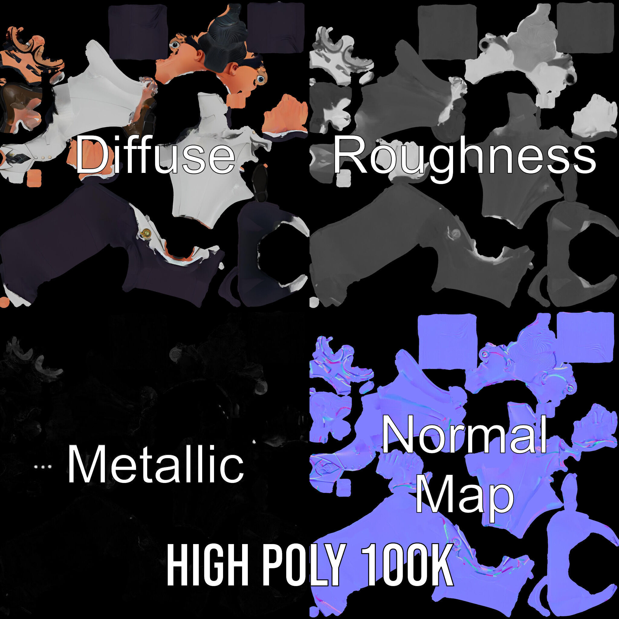 Charming Animated Businessman D Model  Rigged and Animated Low-poly 3D model_3