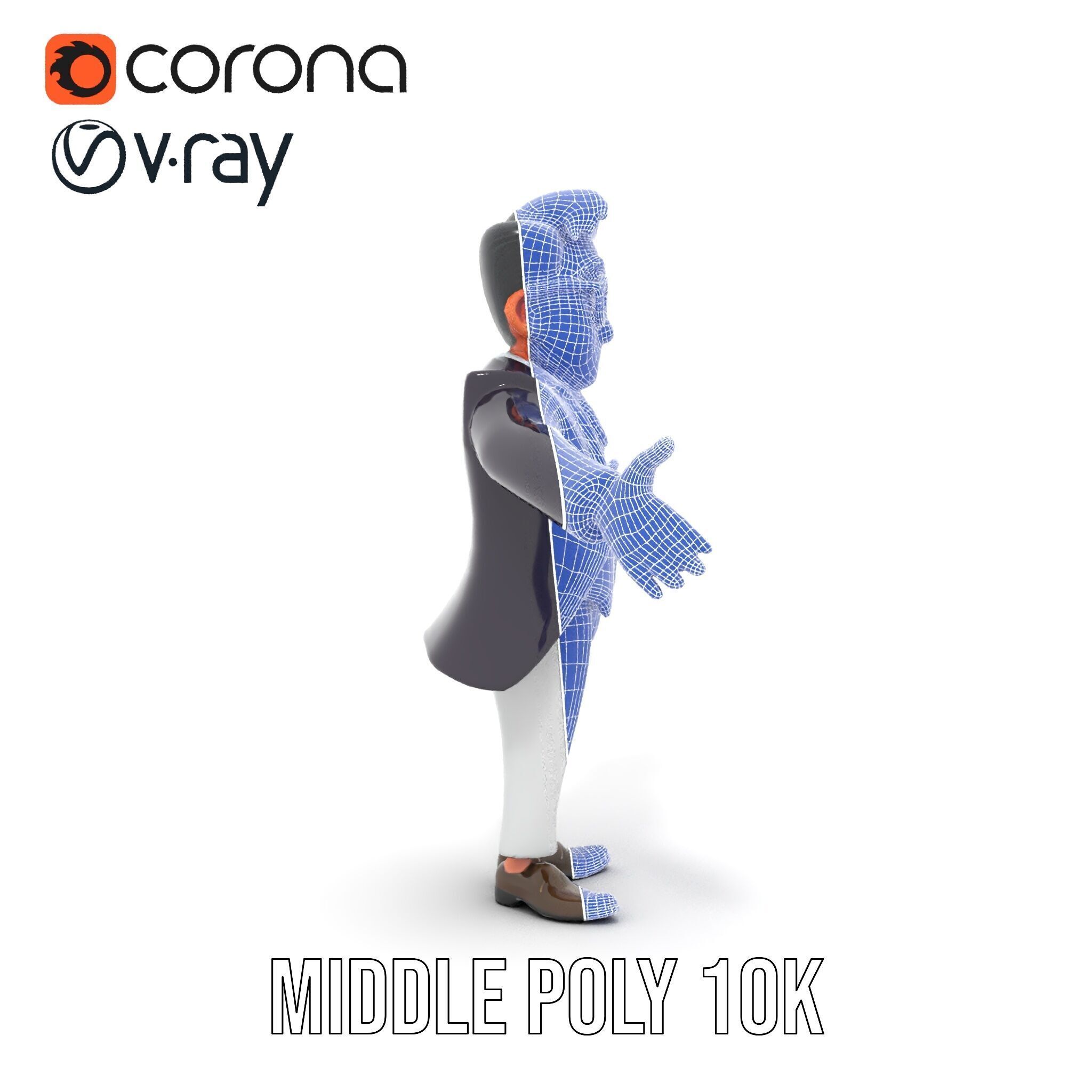 Charming Animated Businessman D Model  Rigged and Animated Low-poly 3D model_32