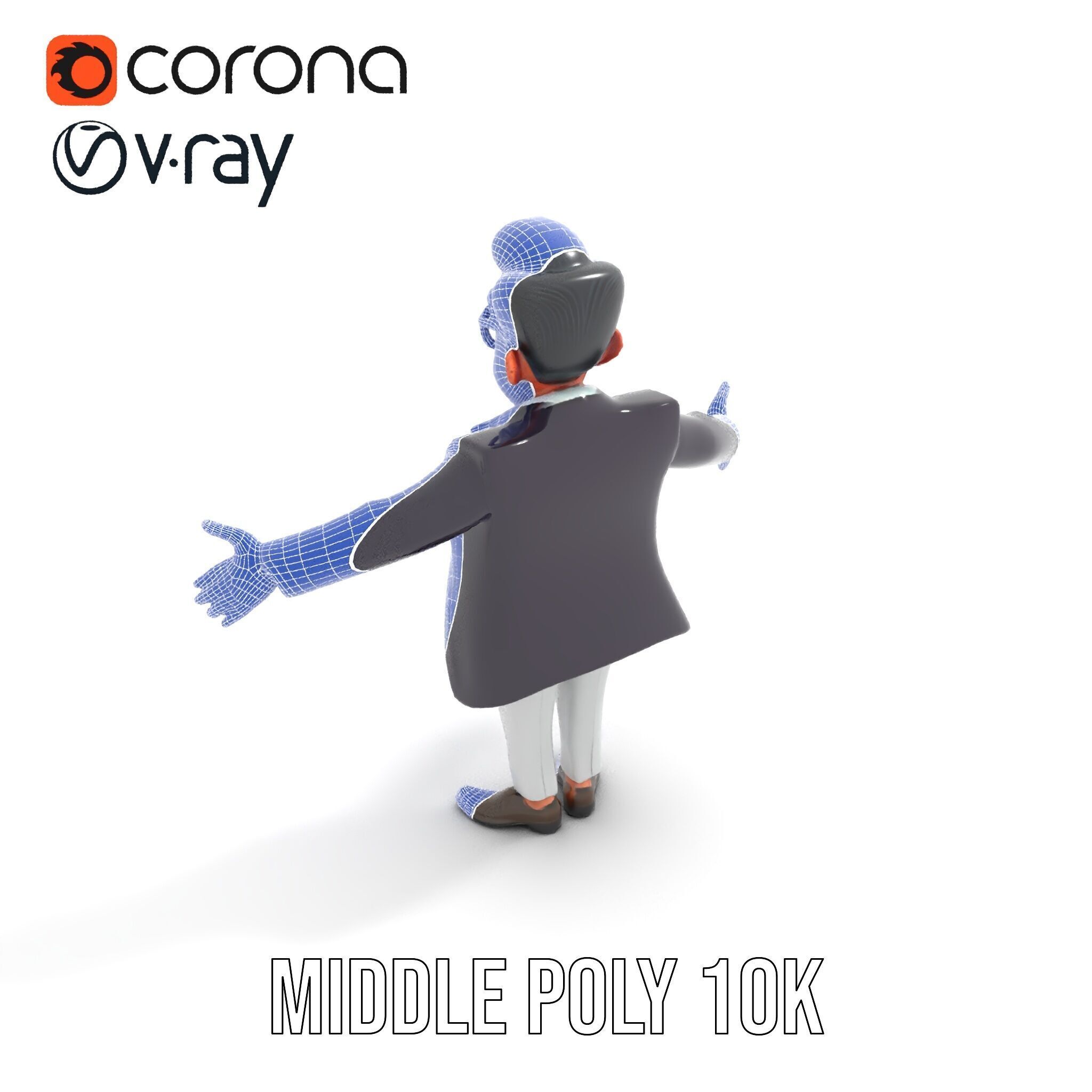 Charming Animated Businessman D Model  Rigged and Animated Low-poly 3D model_30