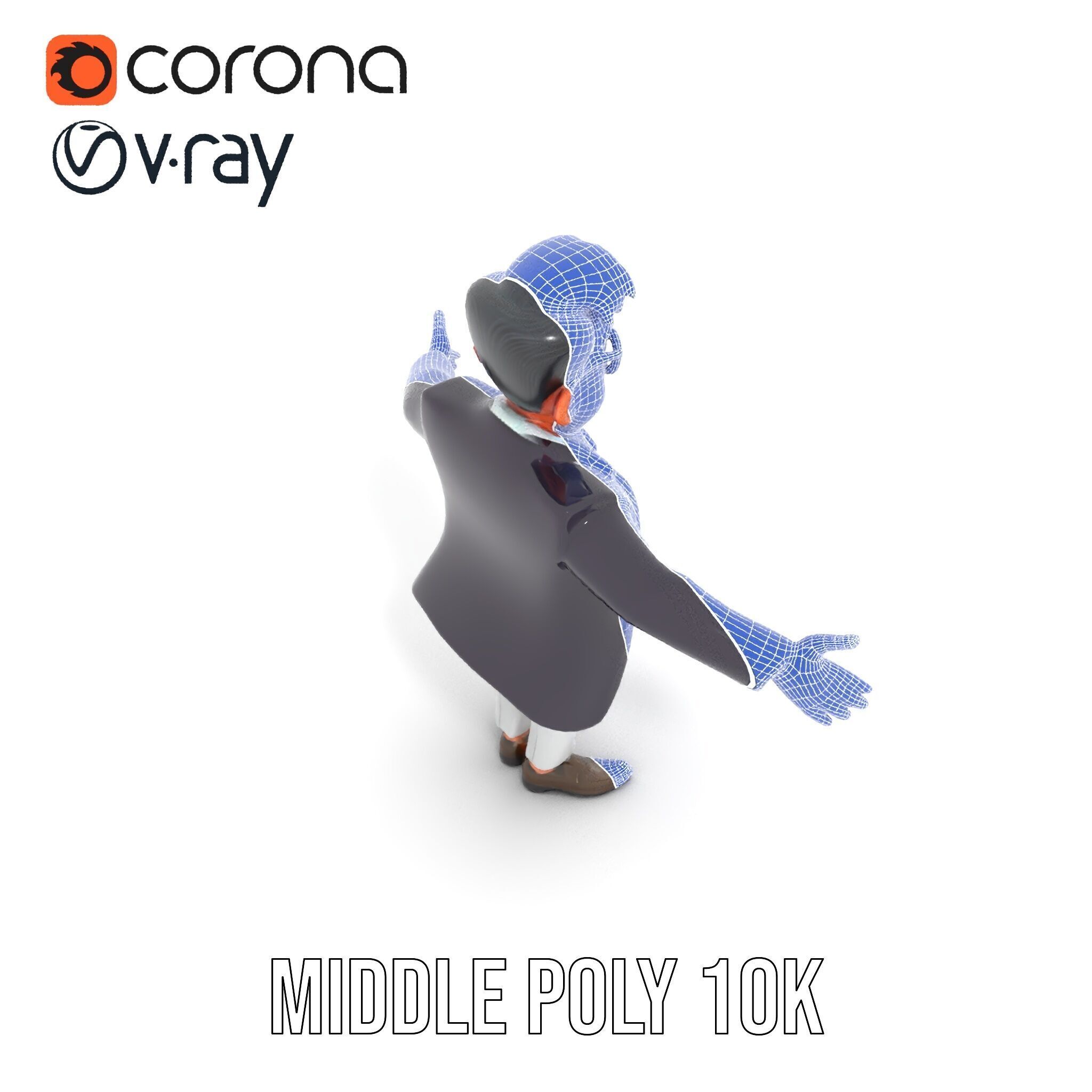 Charming Animated Businessman D Model  Rigged and Animated Low-poly 3D model_24