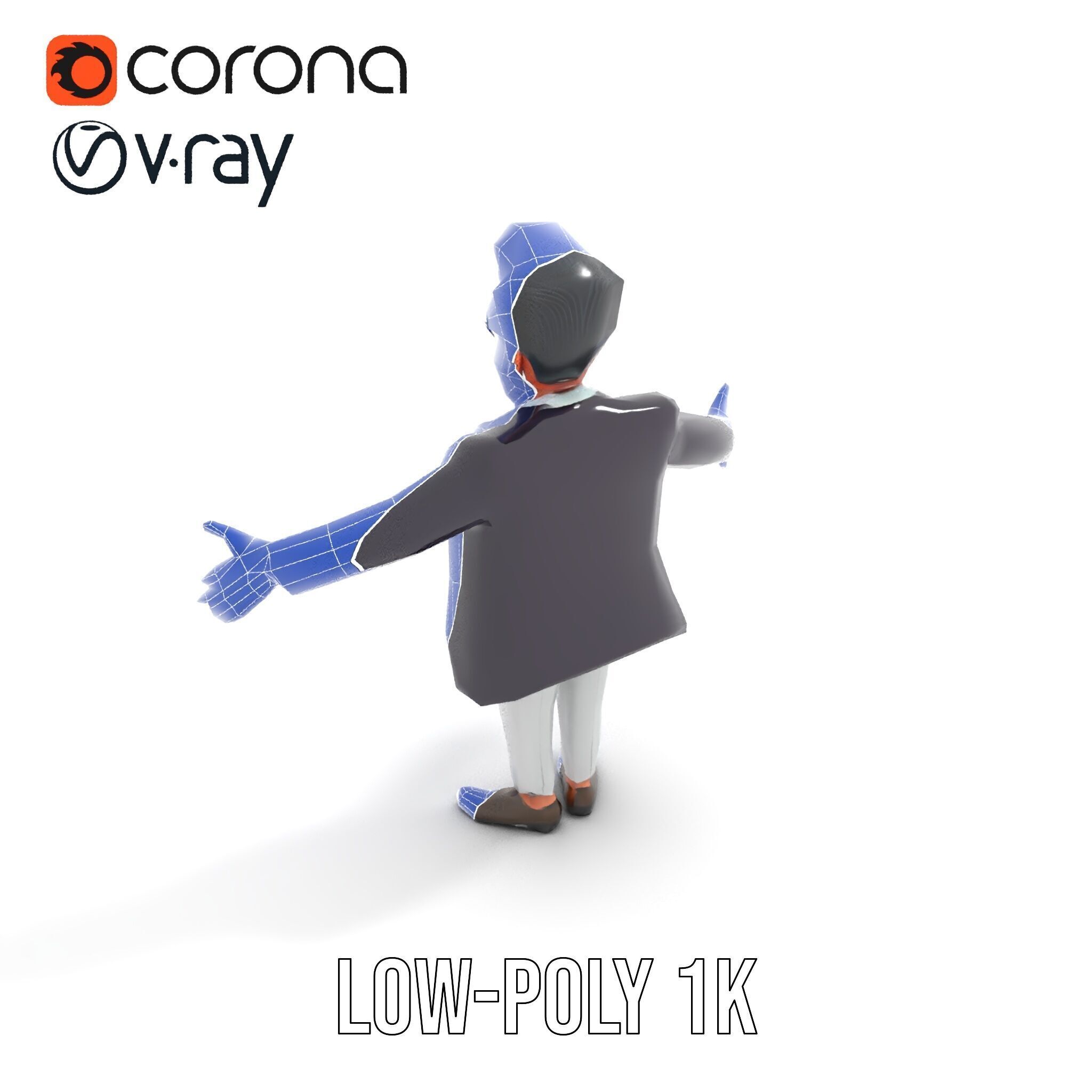 Charming Animated Businessman D Model  Rigged and Animated Low-poly 3D model_28