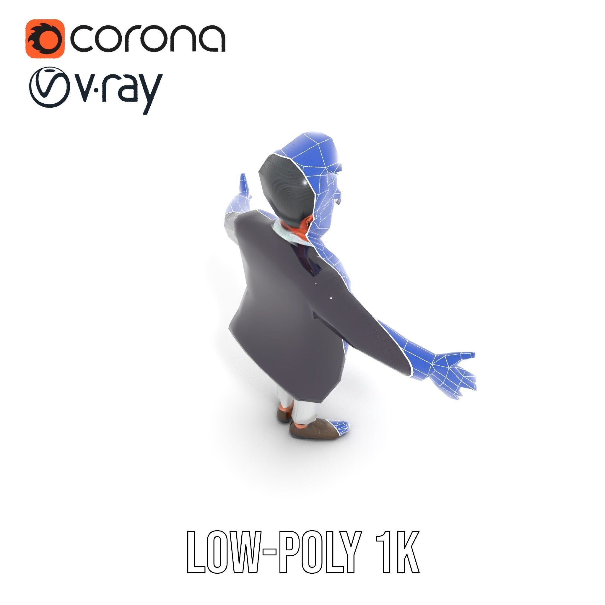 Charming Animated Businessman D Model  Rigged and Animated Low-poly 3D model_7