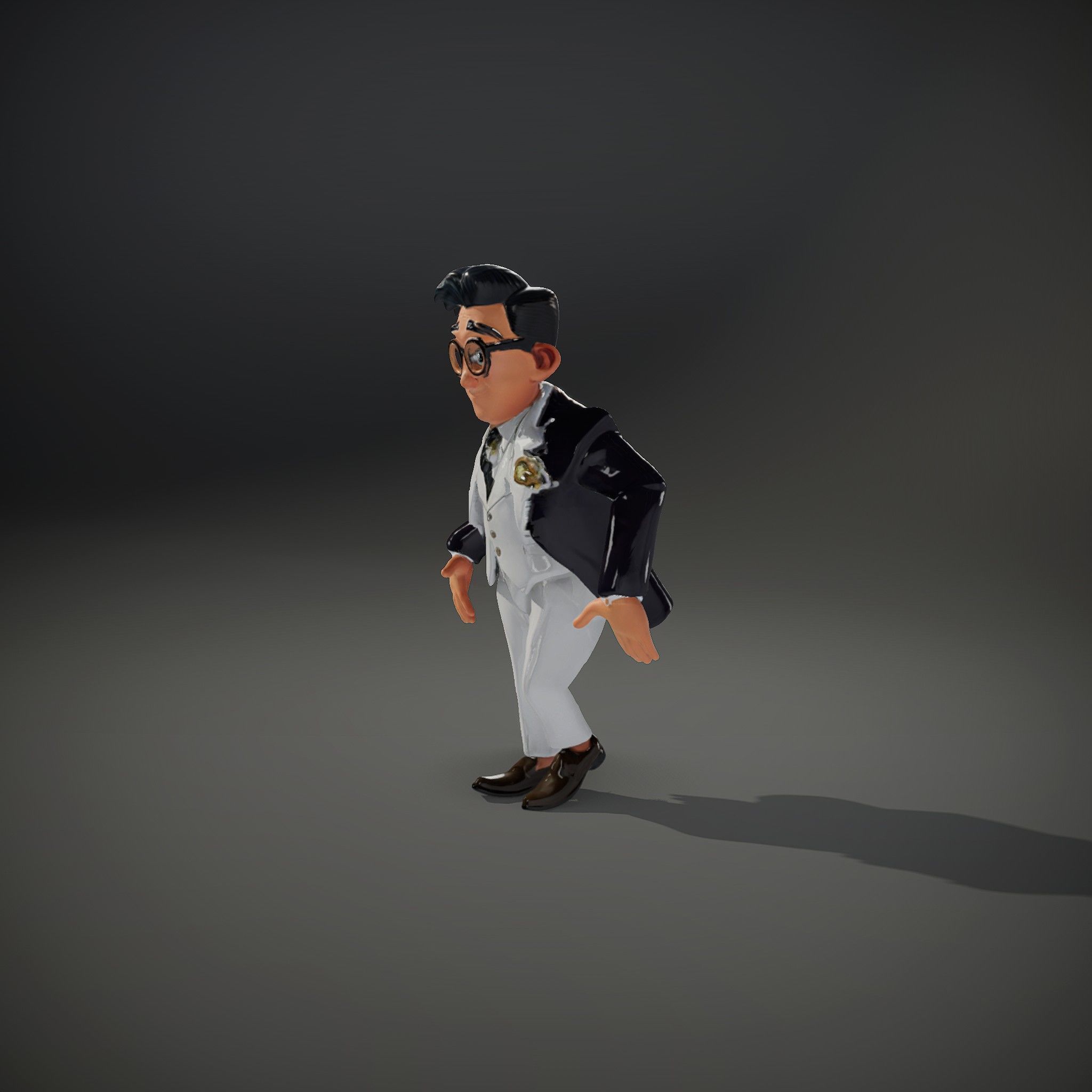 Charming Animated Businessman D Model  Rigged and Animated Low-poly 3D model_35
