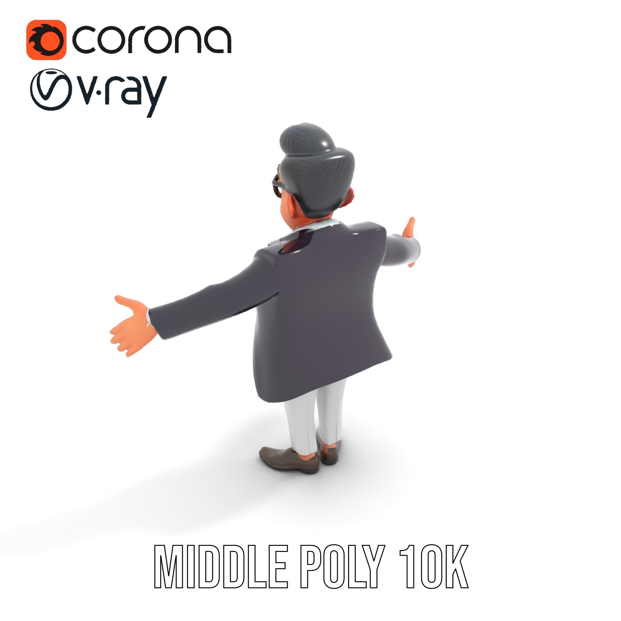 Charming Animated Businessman D Model  Rigged and Animated Low-poly 3D model_18