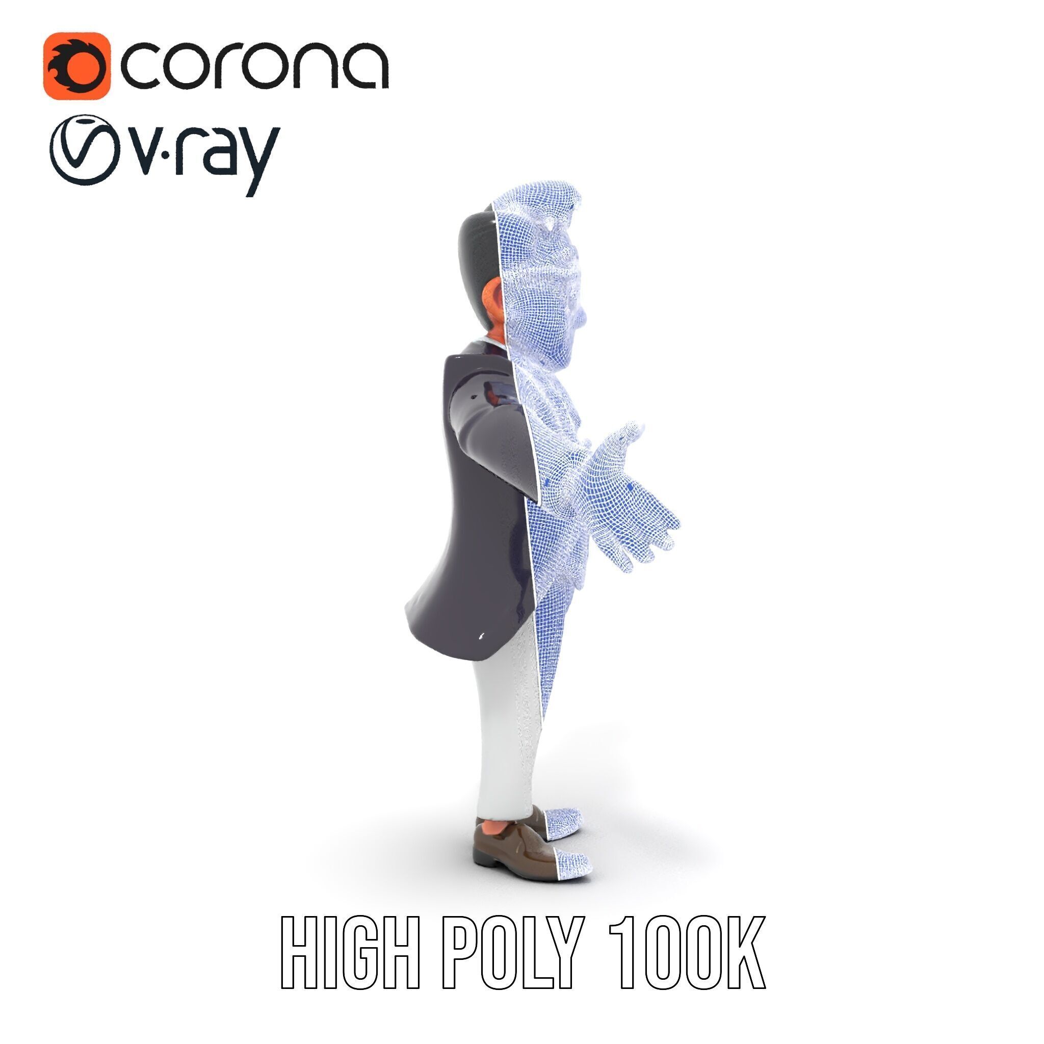 Charming Animated Businessman D Model  Rigged and Animated Low-poly 3D model_23