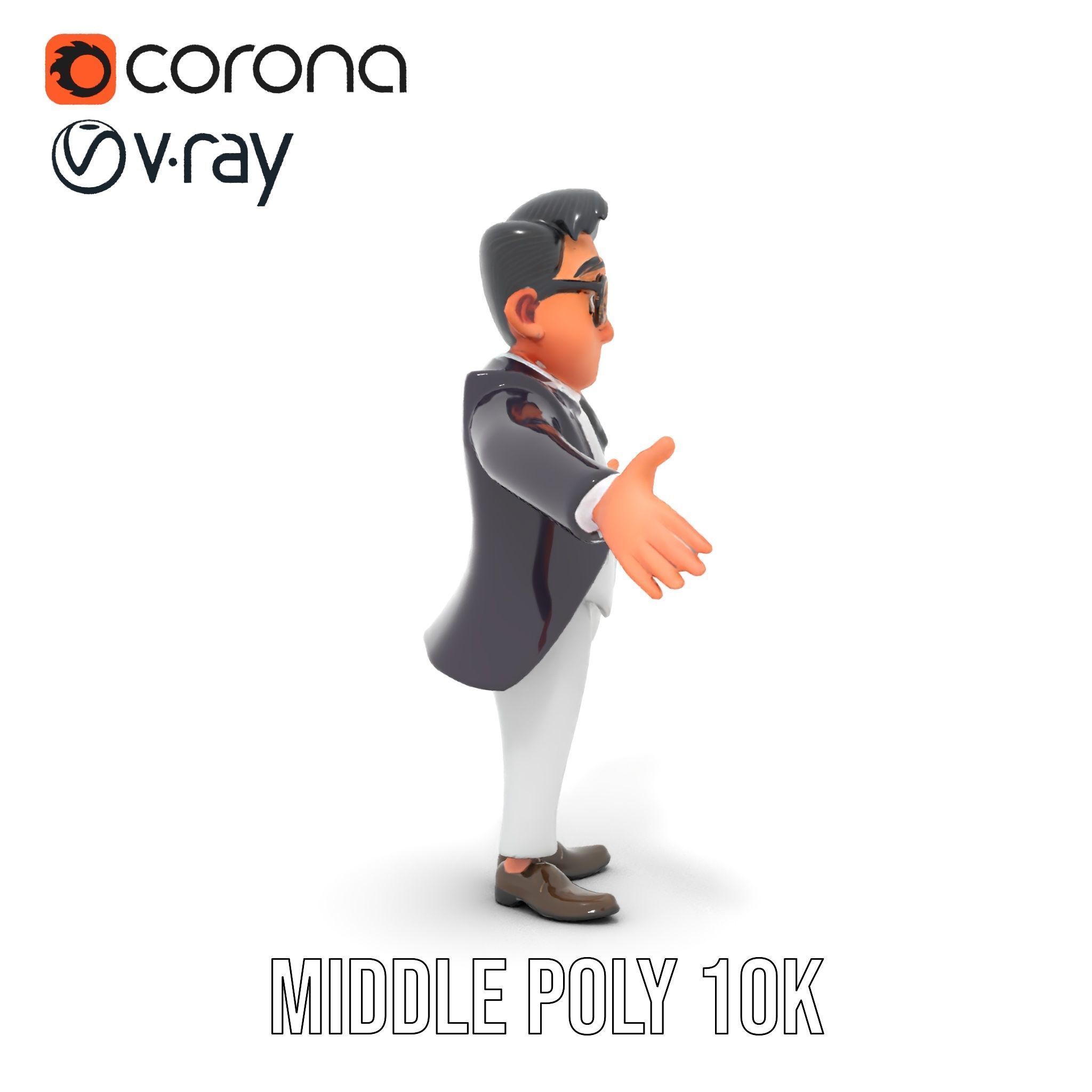 Charming Animated Businessman D Model  Rigged and Animated Low-poly 3D model_27